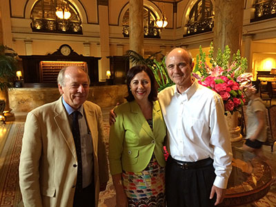 AIBN Director, Professor Peter Gray; Queensland Premier Annastacia Palaszczuk; Dr Dimiter Dimitrov, National Institutes of Health (NIH) in Washington
